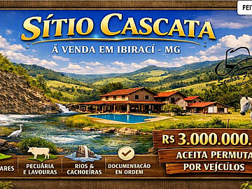 S�TIO CASCATA A VENDA EM IBIRACI-MG