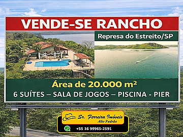 RANCHO ALTO PADR�O A VENDA NA REPRESA DO ESTREITO-SP